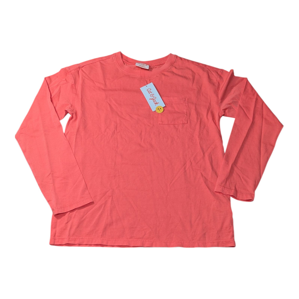 Cat & Jack - Coral - Long Sleeve T-Shirt - with Pocket -  Kids Size -  Large